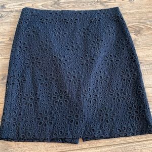 J. Crew No. 2 Pencil Skirt Navy Eye-lit Size 10